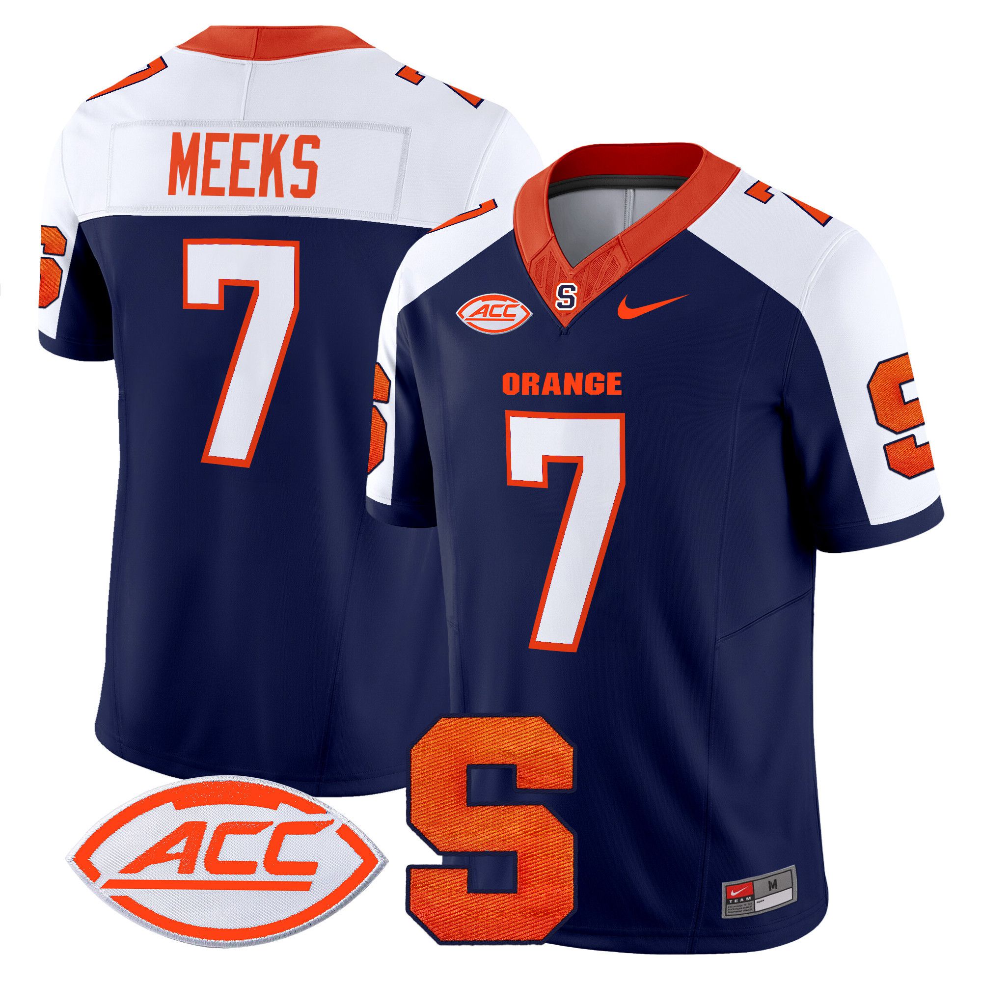 Men Syracuse Orange #7 Meeks Blue Nike 2024 Vapor Limited NCAA Jersey->ncaa teams->NCAA Jersey